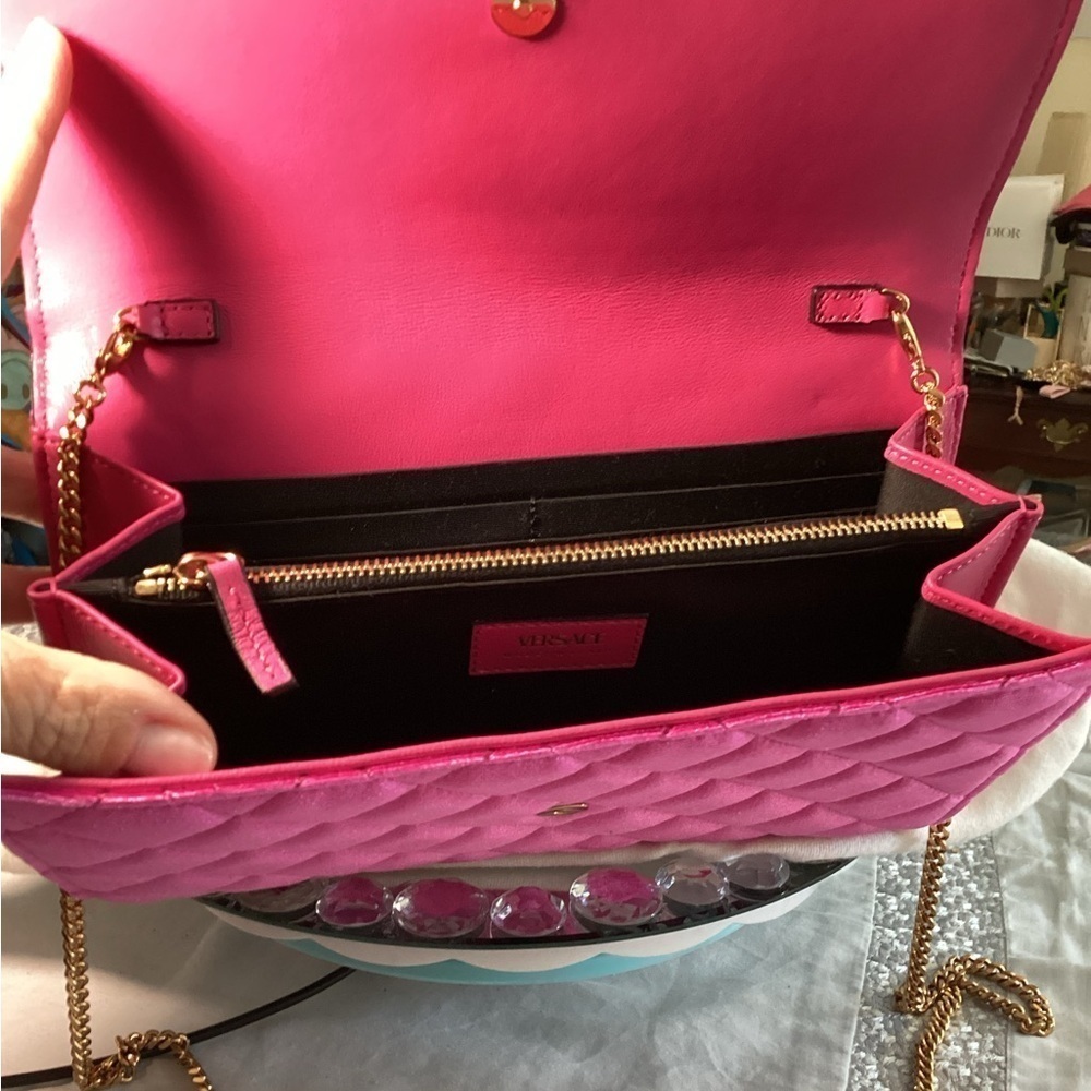 Versace La Medusa Velvet Pink💞NWT PURSE - Picture 17 of 17